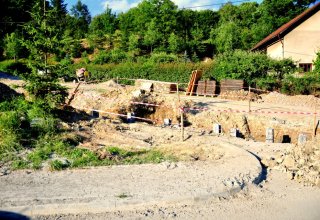 Zabezpieczanie osuwiska w Niewodnej